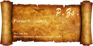 Ponert Zseni névjegykártya
